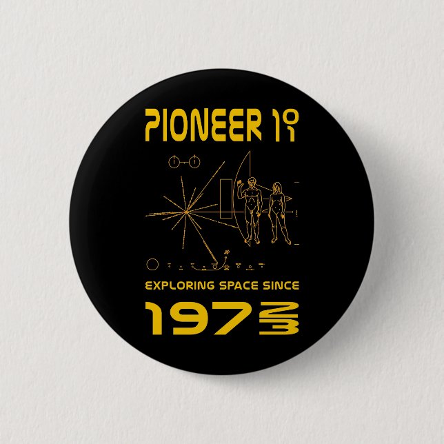 Pioneer 10 & 11 | Space 1972 & 1973 | gold Button (Front)
