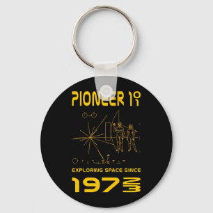 Pioneer 10 & 11   Space 1972 & 1973   gold Keychain