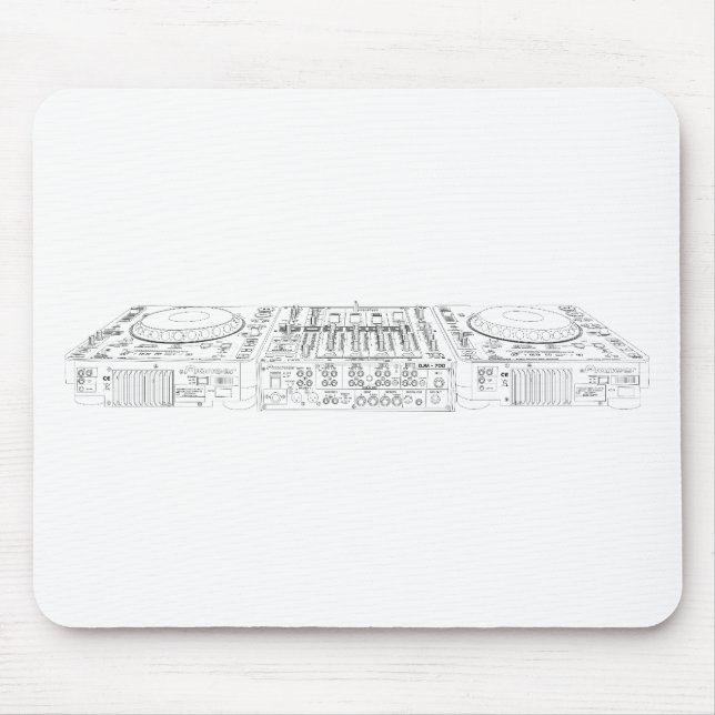 Pioneer CDJ-1000 Setup - DJ Djing Disc Jockey Mouse Pad (Front)