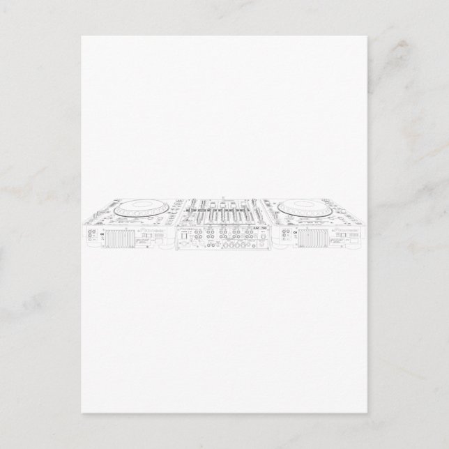 Pioneer CDJ-1000 Setup - DJ Djing Disc Jockey Postcard (Front)