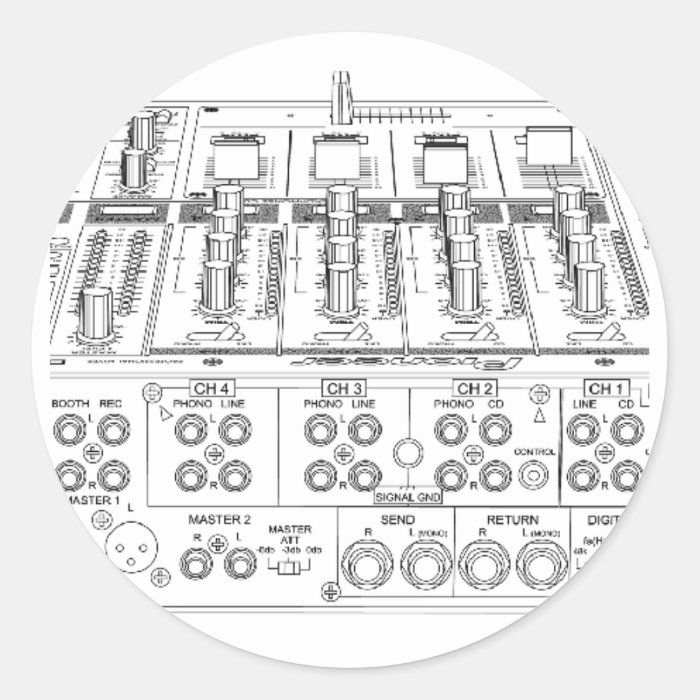 Pioneer CDJ 1000 Setup   DJ Djing Disc Jockey Round Stickers