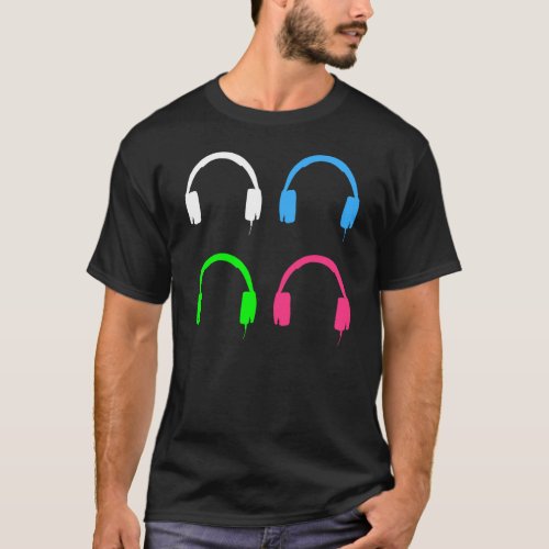 Pioneer DJ style pop art headphones t_shirt