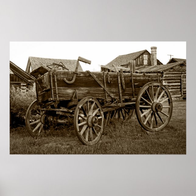 Pioneer Freight Wagon - Nevada City Ghost Town Poster (Front)