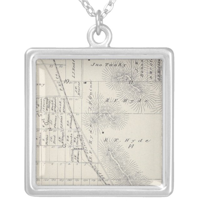 Pioneer Land Co subdivisions Silver Plated Necklace (Front)