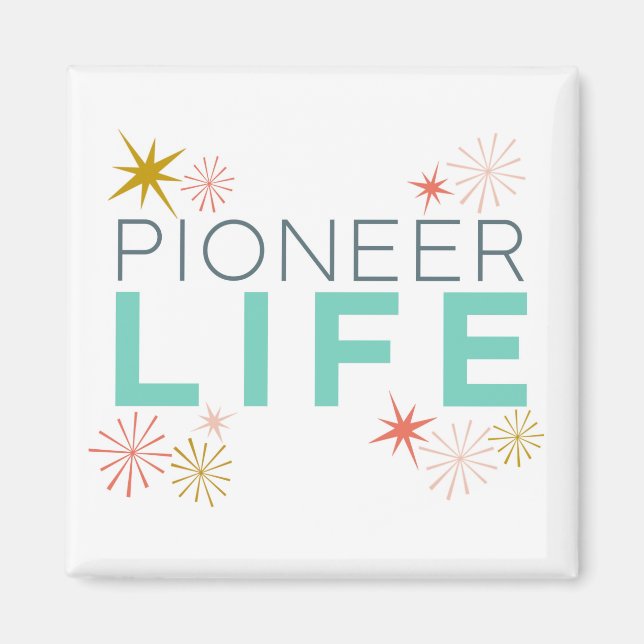 Pioneer Life Sparkly Colorful Magnet (Front)