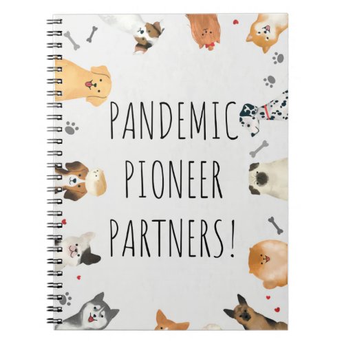 Pioneer Partners Cute Dogs Gift For Jw Pioneers Notebook