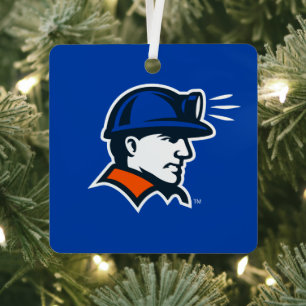 Pioneer Pete Portrait Metal Ornament