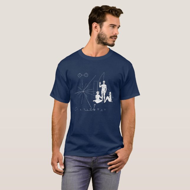 Pioneer  plaque funny parody for naughty people T-Shirt (Front Full)