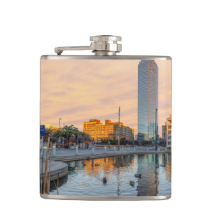 Pioneer Plaza Pond Morning Flask
