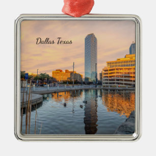 Pioneer Plaza Pond Morning Premium Ornament
