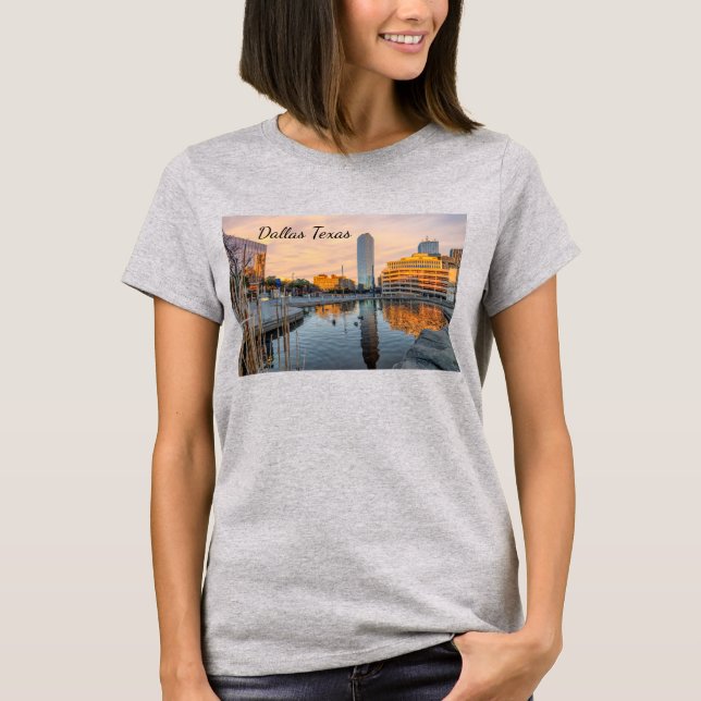 Pioneer Plaza Pond Morning T-Shirt (Front)