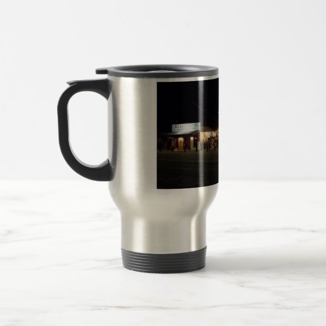 Pioneer Saloon & Goodsprings General Store - night Travel Mug (Left)
