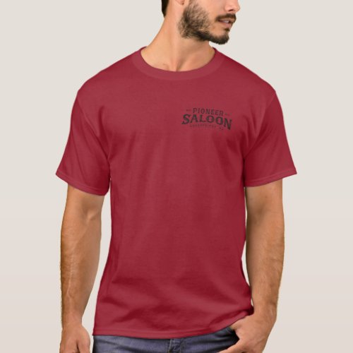 Pioneer Saloon Sunset Design T_shirt