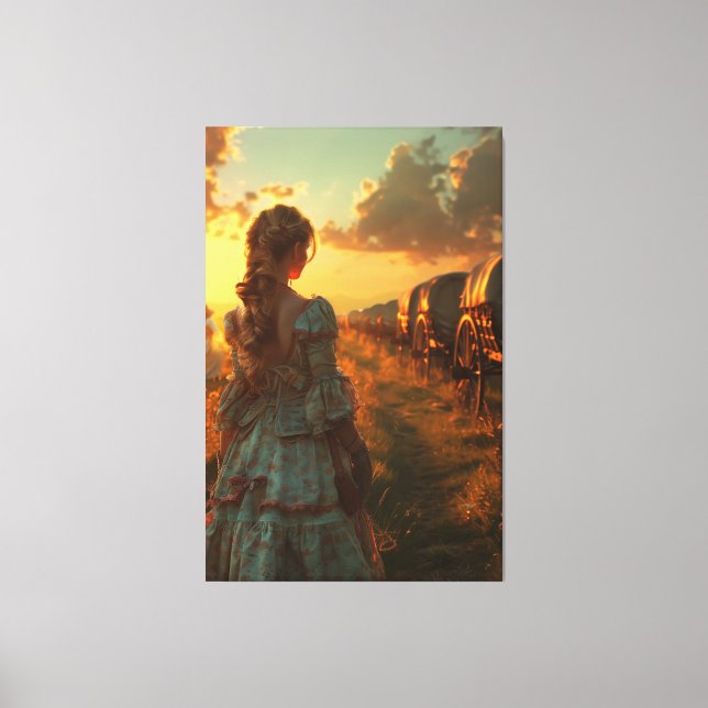 🌅👗 Pioneering Spirit 🐎 Canvas Print (Front)