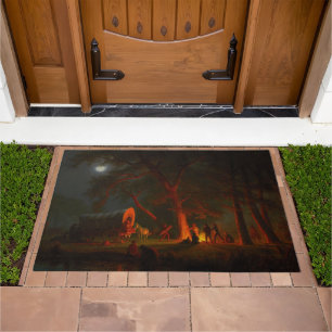 Pioneers Oregon Trail Wagon  Albert Bierstadt 1863 Doormat