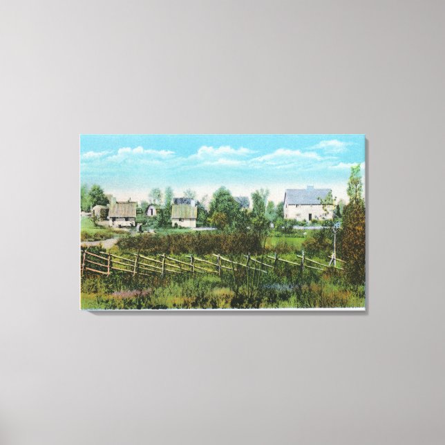 Pioneers' Village Scene in Forest River Park # Canvas Print (Front)
