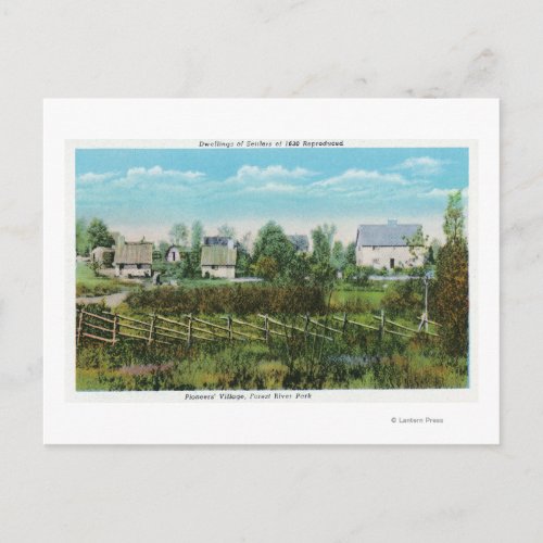 Pioneers Village Scene in Forest River Park  Postcard