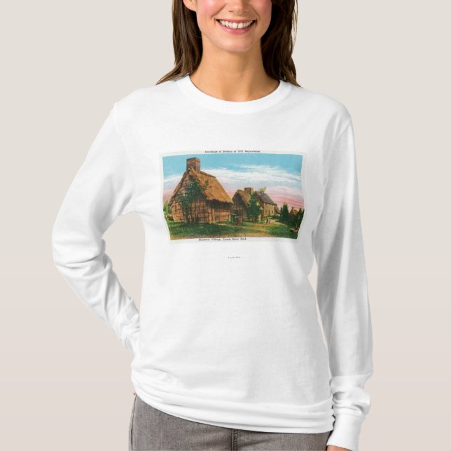 Pioneers' Village Scene in Forest River Park T-Shirt (Front)