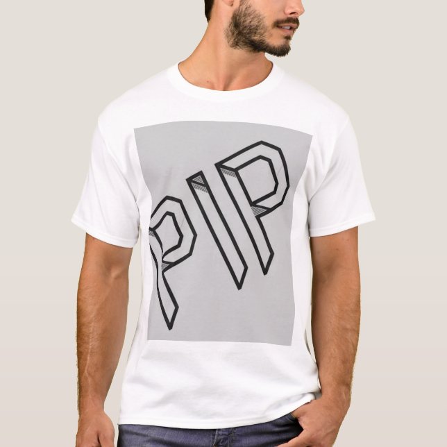 PIP 3D Typography T-Shirt | Isometric Letter Graph (Front)