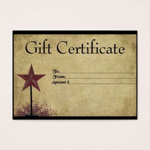 Pip Berries &amp; Rusty Star- Prim Business Card Template