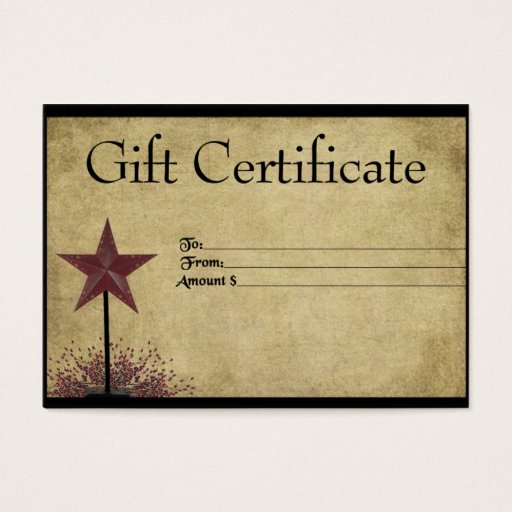 Customizable Pip Berries &amp; Rusty Star- Prim Business Card Template