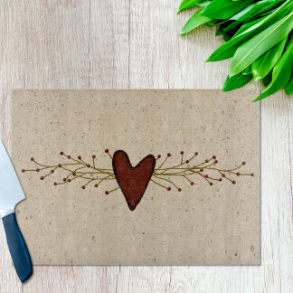 Pip Berry Heart Glass Cutting Board