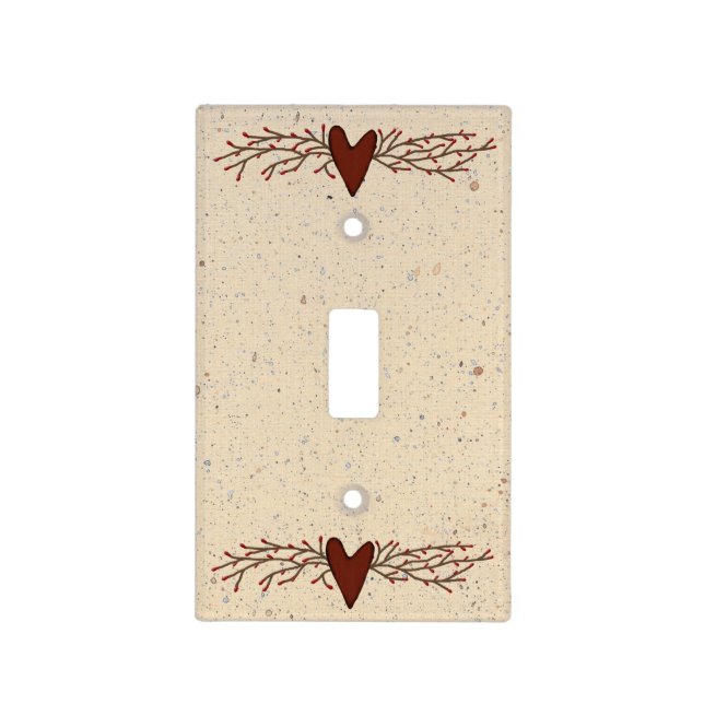 Pip Berry Heart Light Switch Cover (Front)