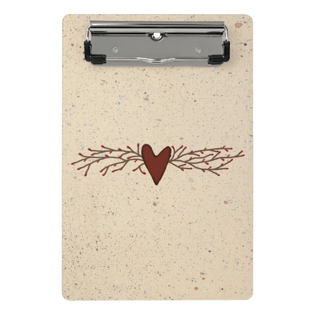 Pip Berry Heart Mini Clipboard (Front)