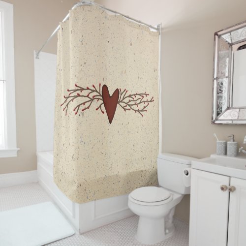 Pip Berry Heart Shower Curtain