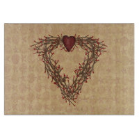 Pip Berry Heart Wreath Glass Cutting Board
