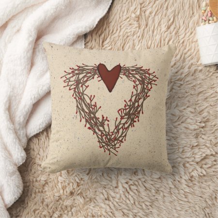 Pip Berry Heart Wreath Pillow