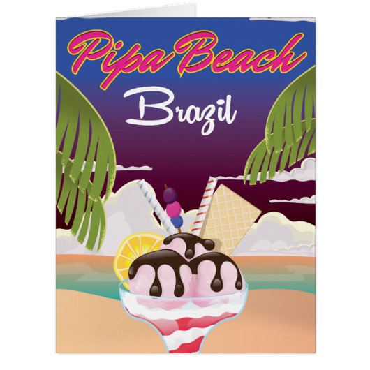 Pipa Beach Brazil Vacation poster Cards (Front)