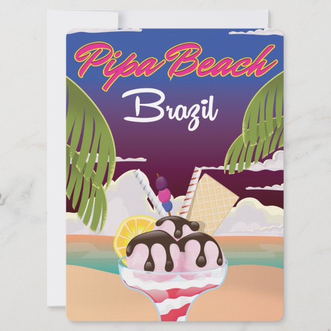 Pipa Beach Brazil Vacation poster Invitation (Front)