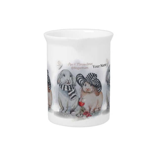 "Pipa & Marlow" Boganhues Print Beverage Pitcher (Front)