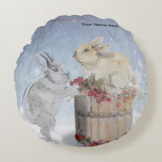 "Pipa & Marlow" Boganhues print  Round Pillow