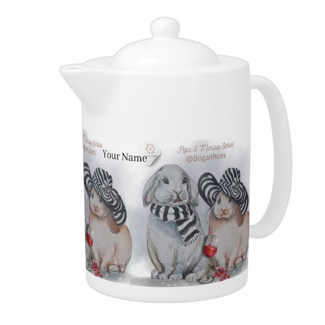 "Pipa & Marlow" Boganhues Print Teapot (Right)