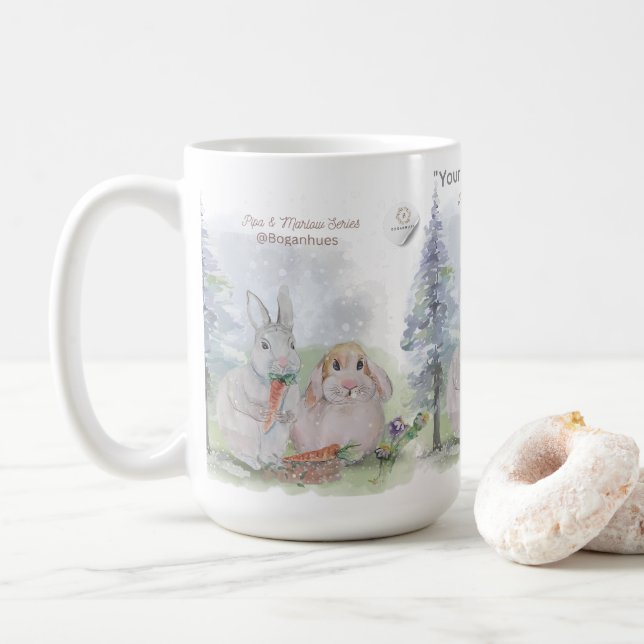"Pipa & Marlow" Boganhues Print Water Bottle Coffee Mug (With Donut)