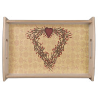 Pipberry Heart Wreath  Serving Tray