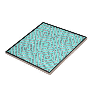 Pipe Dreams Abstract Brushstrokes On Arctic Blue Ceramic Tile