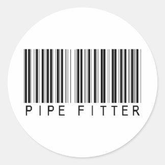 Pipe Fitter Bar Code Classic Round Sticker