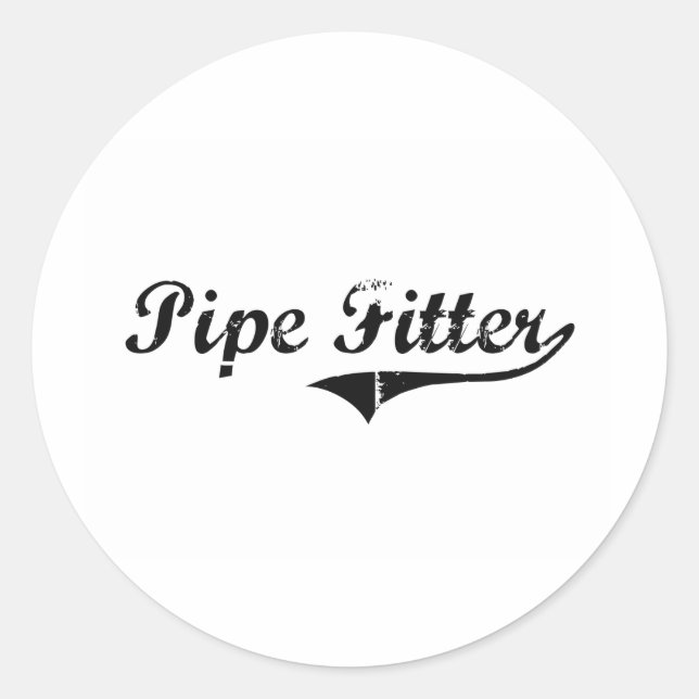 Pipe Fitter Professional Job Classic Round Sticker (Front)