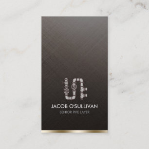 Pipe Layer Fitter Plumber Plumbing Business Card