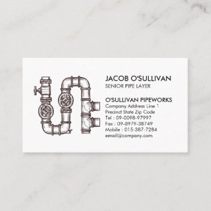 Pipe Layer Fitter Plumber Plumbing Business Card