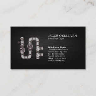 Pipe Layer Fitter Plumber Plumbing Business Card