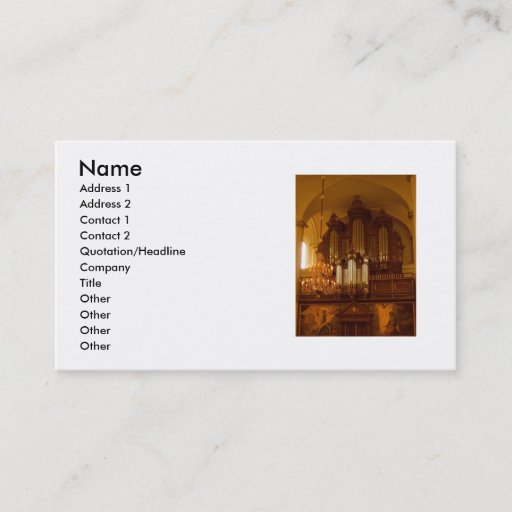 Customizable Pipe Organ business card