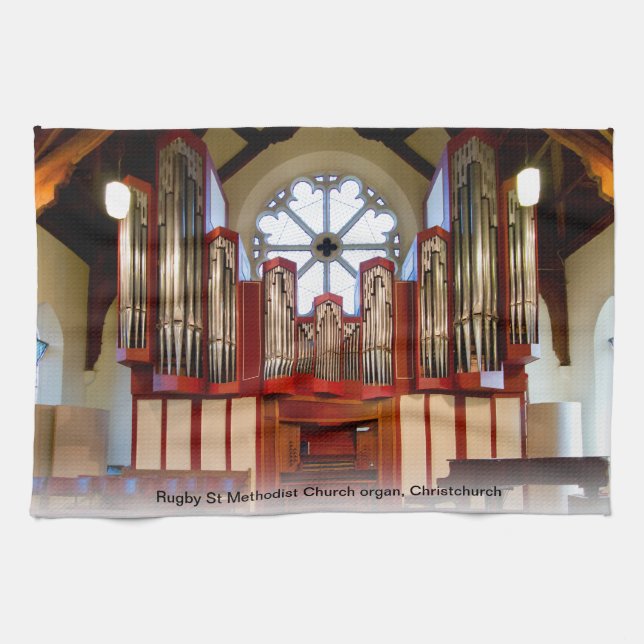 Pipe organ Christchurch Kitchen Towel (Horizontal)
