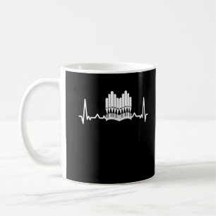 Pipe Organ Heartbeat Church Music Organist Coffee Mug