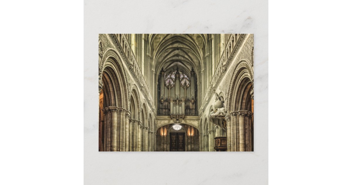 Pipe Organ Notre Dame Cathedral Paris Postcard | Zazzle