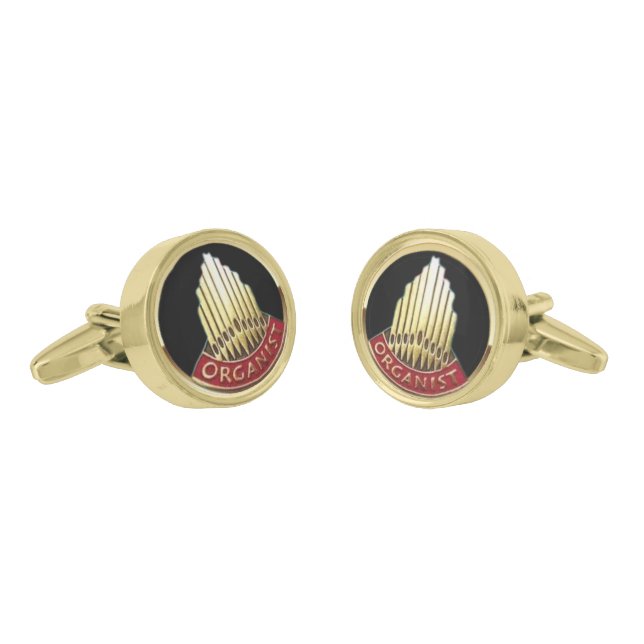 Pipe Organ Organist Gift / Award Cufflinks (Angled)