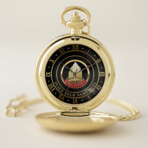 Pipe Organ Organist PERSONALIZED Award Retirement Pocket Watch